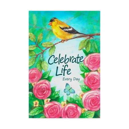 Melinda Hipsher 'Finch Celebrate Life' Canvas Art,22x32